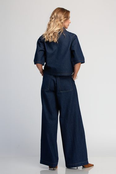 Blusa Manga Corta De Mezclilla