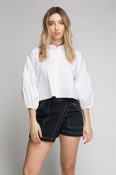 BLUSA POPELINA MANGAS AGLOBADAS - Ferriano Store