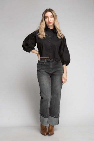 BLUSA POPELINA MANGAS AGLOBADAS - Ferriano Store