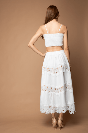 SET TOP Y FALDA BORDADOS PERFORADOS - Ferriano Store