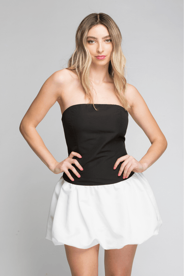 VESTIDO STRAPLESS AGLOBADO - Ferriano Store