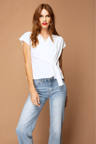 Washed straight cut jeans