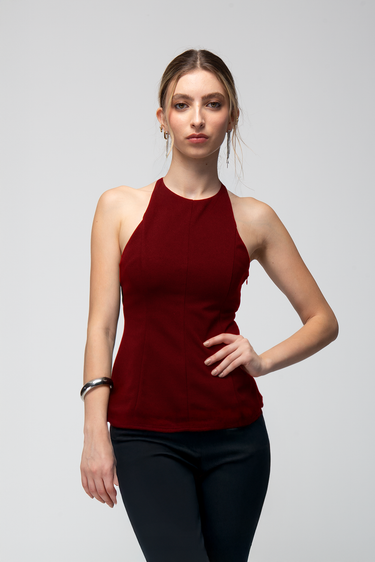 BLUSA HALTER PEPLUM