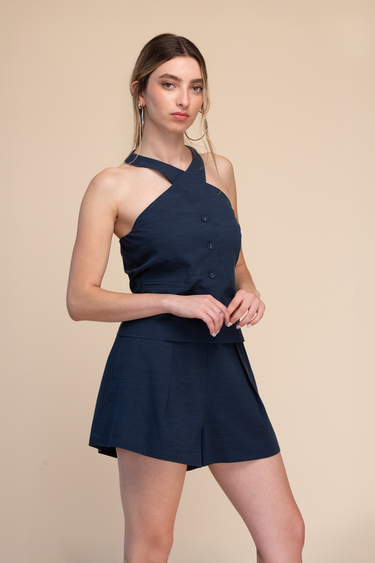 BLUSA HALTER CRUZADA