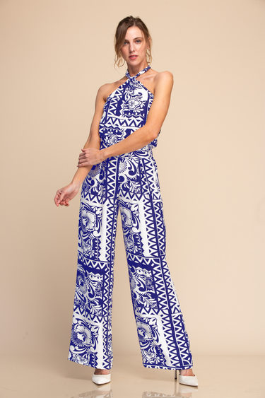 BLUSA HALTER ESTAMPADA