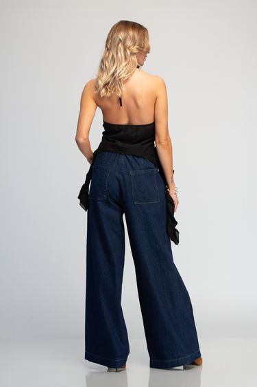 BLUSA HALTER CON ESCAROLAS