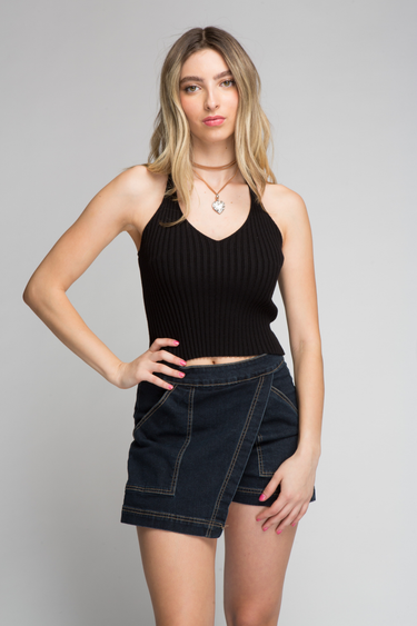 BLUSA HALTER TEJIDA