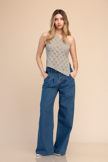 ASYMMETRIC KNITTED BLOUSE