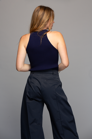 Blusa Tejida Halter Sin Manga