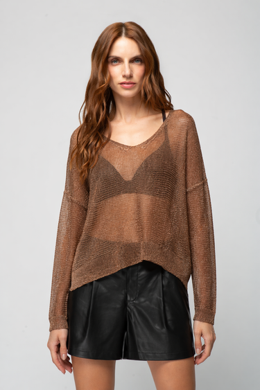 Long-Sleeved Knitted Blouse