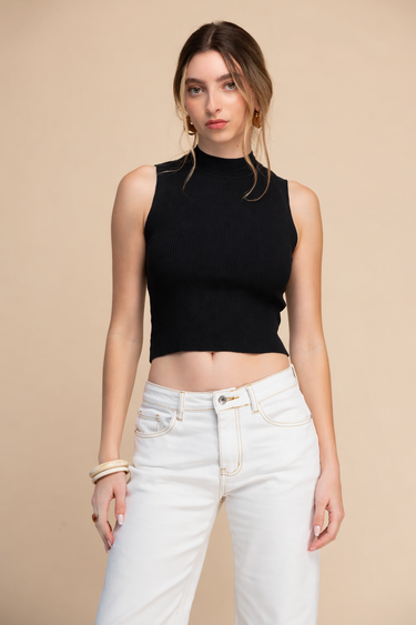 Sleeveless Knit Blouse