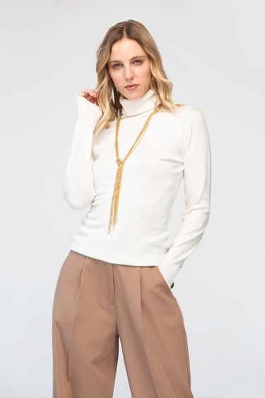 Knitted Turtleneck Blouse