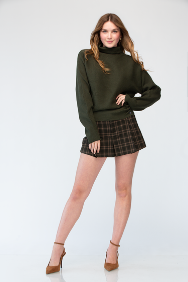 Short Falda Estampado De Cuadros