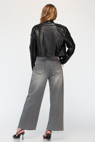 Chamarra Biker Cuello Mao