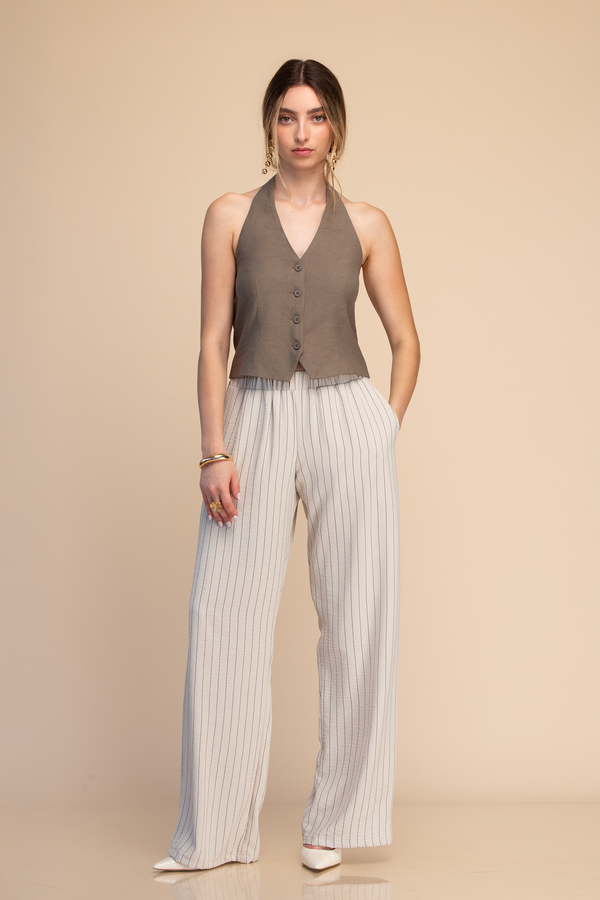 Pantalón Con Resorte A Rayas