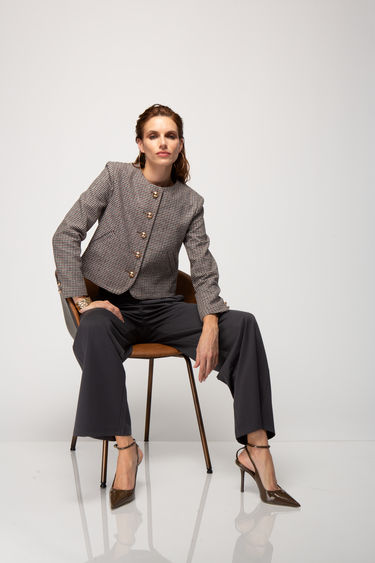 SACO CORTO CUELLO REDONDO