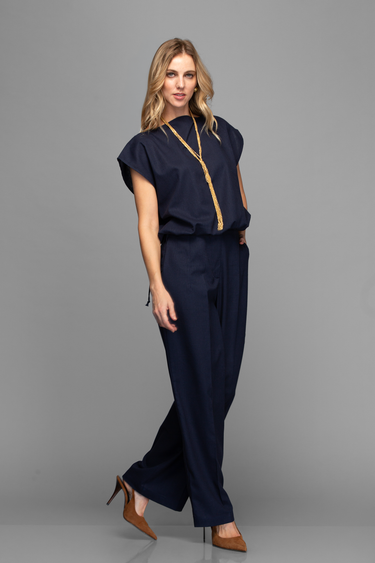 Set Blusa Aglobada Y Pantalón Recto