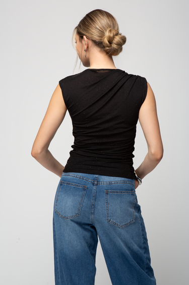 Blusa Mesh Con Brillos