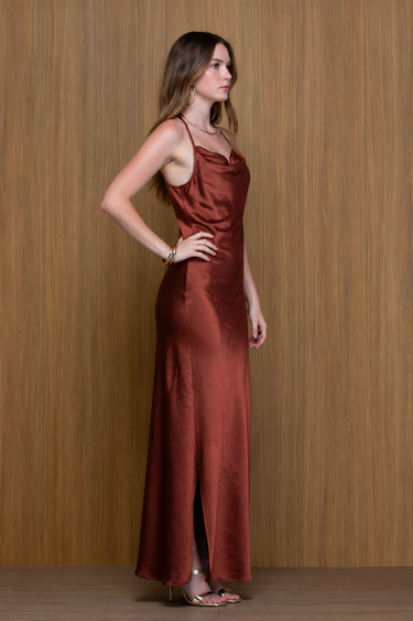 Vestido Largo De Satin