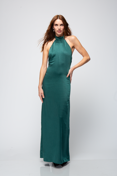 Vestido Halter De Satin