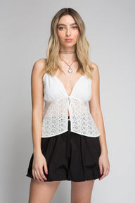 BLUSA DE TIRANTES ALGODÓN BORDADO - Ferriano Store