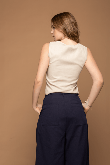 BLUSA LINO CUELLO REDONDO - Ferriano Store