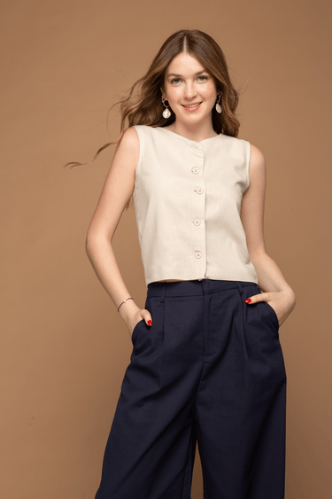 BLUSA LINO CUELLO REDONDO - Ferriano Store