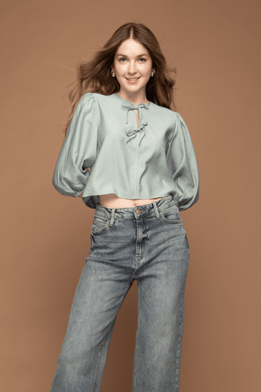 BLUSA MANGA 3/4 CON AMARRE - Ferriano Store