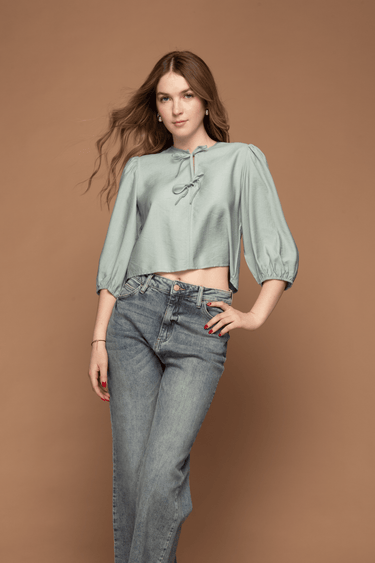 BLUSA MANGA 3/4 CON AMARRE - Ferriano Store