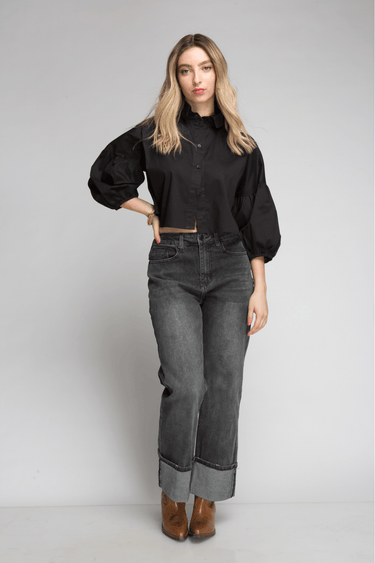 BLUSA POPELINA MANGAS AGLOBADAS - Ferriano Store