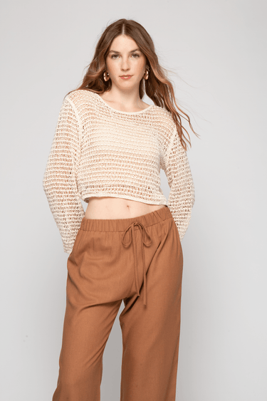 BLUSA TEJIDO ABIERTO MANGA LARGA - Ferriano Store