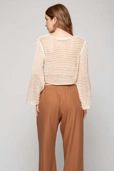 BLUSA TEJIDO ABIERTO MANGA LARGA - Ferriano Store