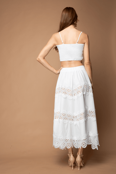 SET TOP Y FALDA BORDADOS PERFORADOS - Ferriano Store