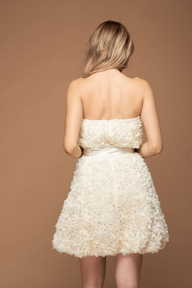 VESTIDO CORTO FLORES 3D - Ferriano Store