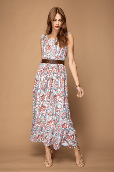 VESTIDO LARGO ESTAMPADO PAISLEYS - Ferriano Store