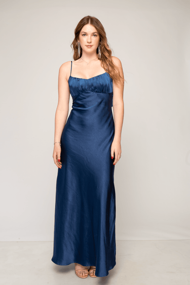 VESTIDO LARGO SATINADO - Ferriano Store