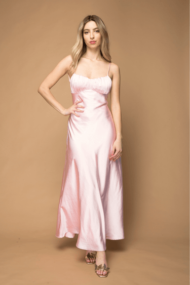 VESTIDO LARGO SATINADO - Ferriano Store