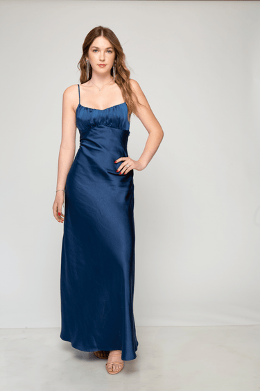 VESTIDO LARGO SATINADO - Ferriano Store