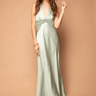 VESTIDO LARGO SATINADO HALTER - Ferriano Store