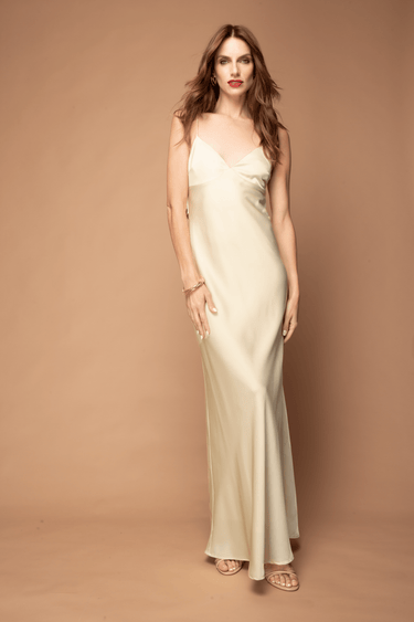 VESTIDO SATINADO TIRANTES - Ferriano Store
