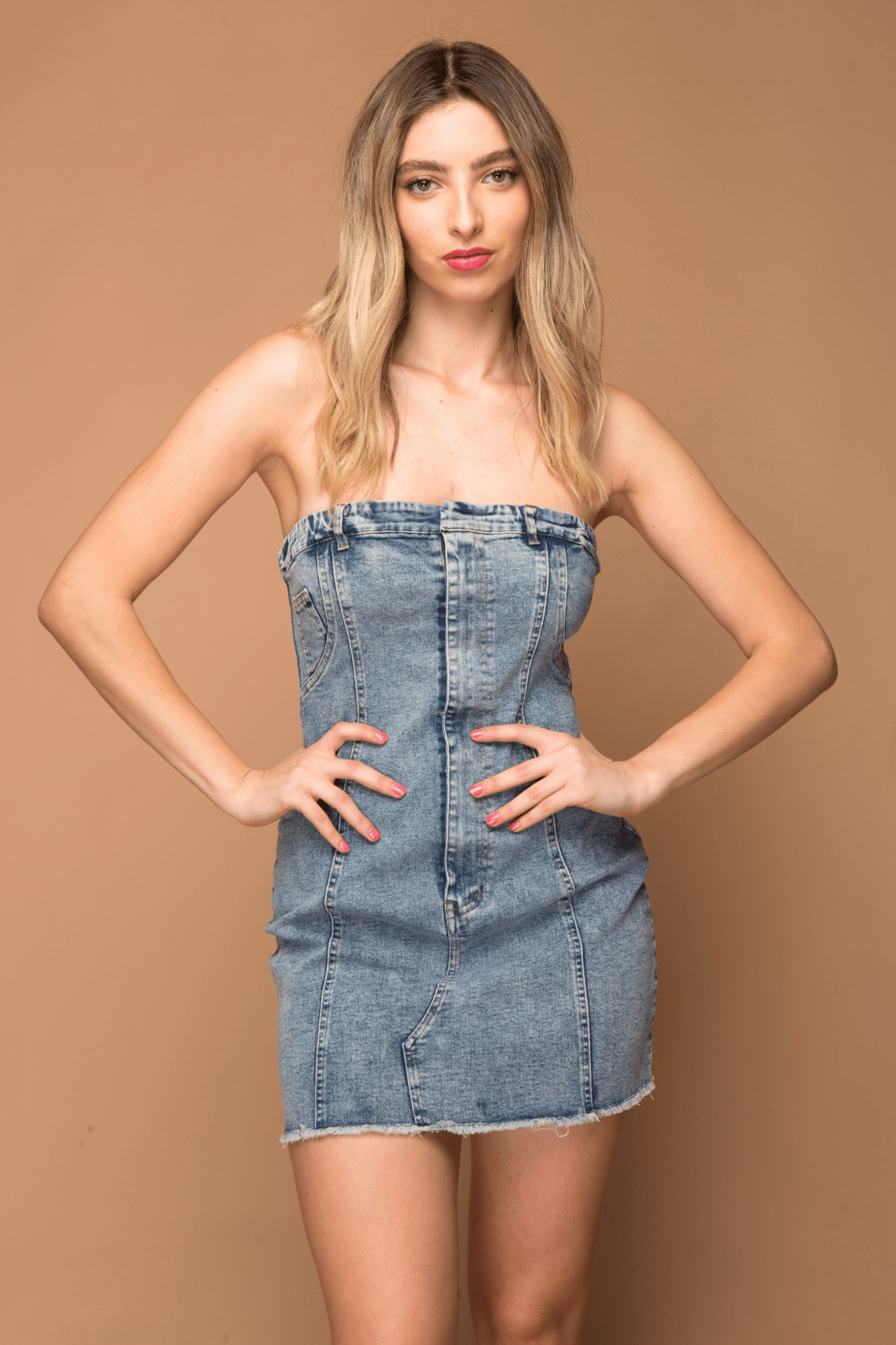 STRAPLESS DENIM DRESS - Ferriano Store STRAPLESS DENIM DRESS - Ferriano Store