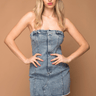 VESTIDO STRAPLESS DE MEZCLILLA - Ferriano Store